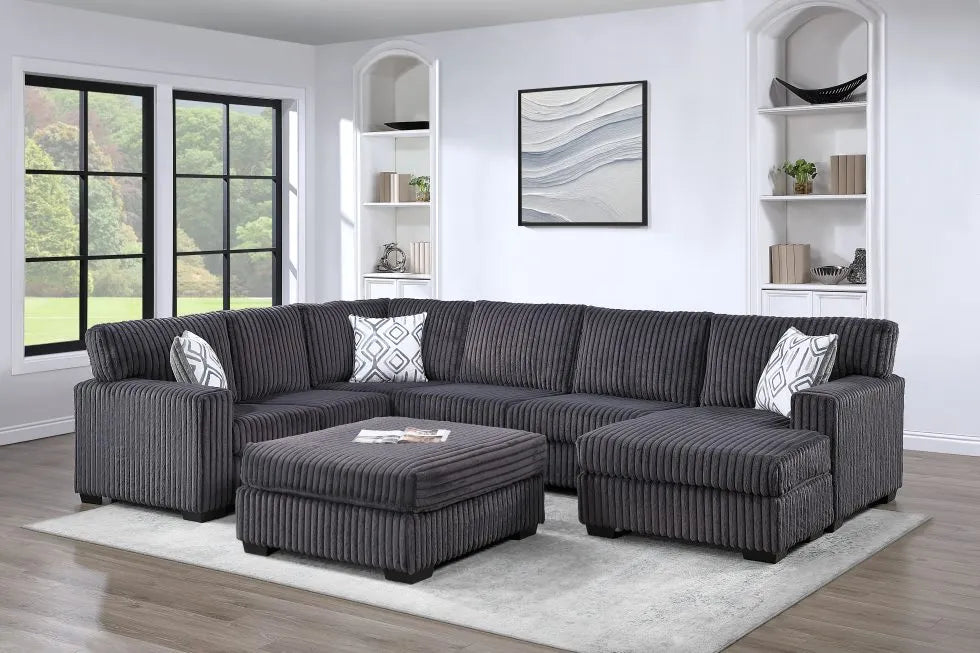 SKU 3656 - Charcoal 4-Piece Sectional