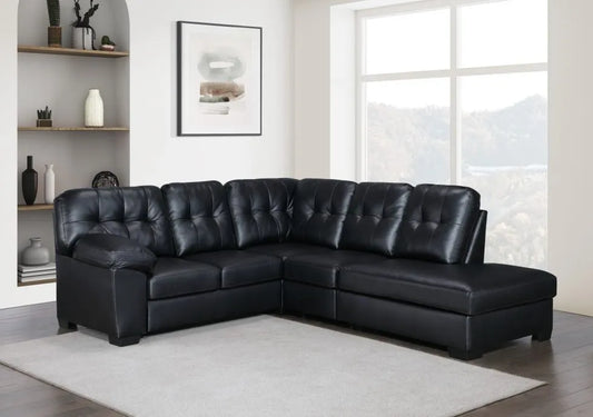 SKU 3790 - 4-Piece Black Sectional