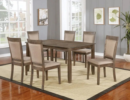 SKU D258-7 - 7Pieces Dinette Set Table & 6 Chairs