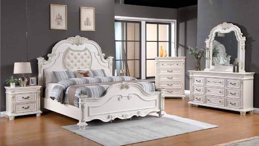 SKU B841 - Off White Finish Bedroom Set