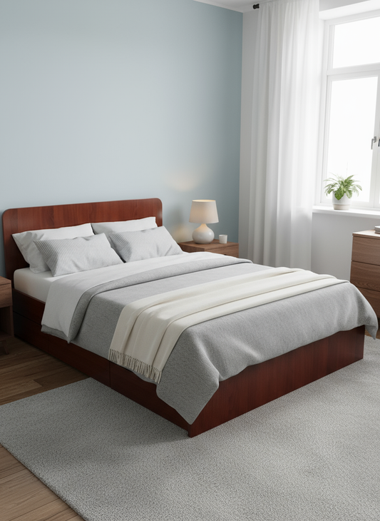 MFC Wood Bed - Queen Size