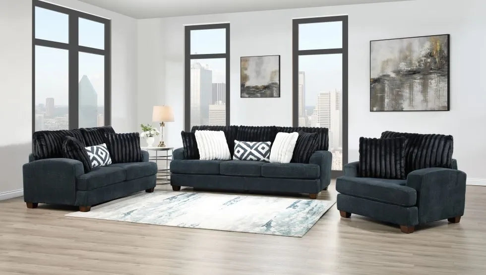 SKU 1506 -Charcoal Sofa/Loveseat/Chair SET