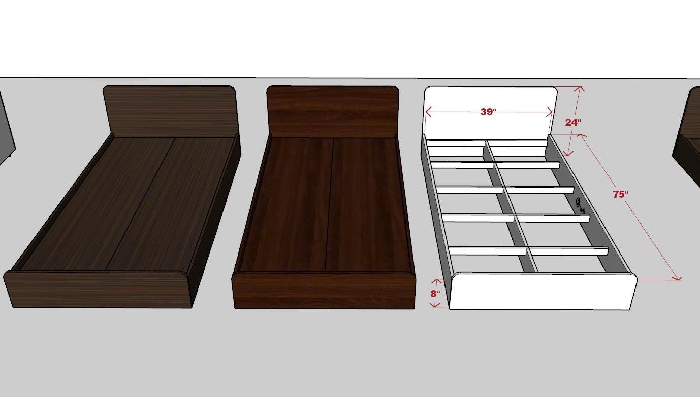 MFC Wood Bed - Twin Size
