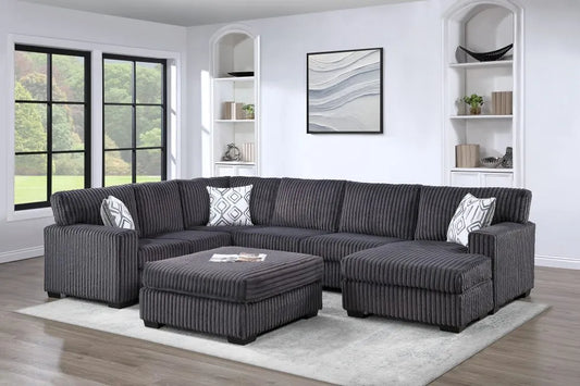 SKU 3656 - Charcoal 4-Piece Sectional