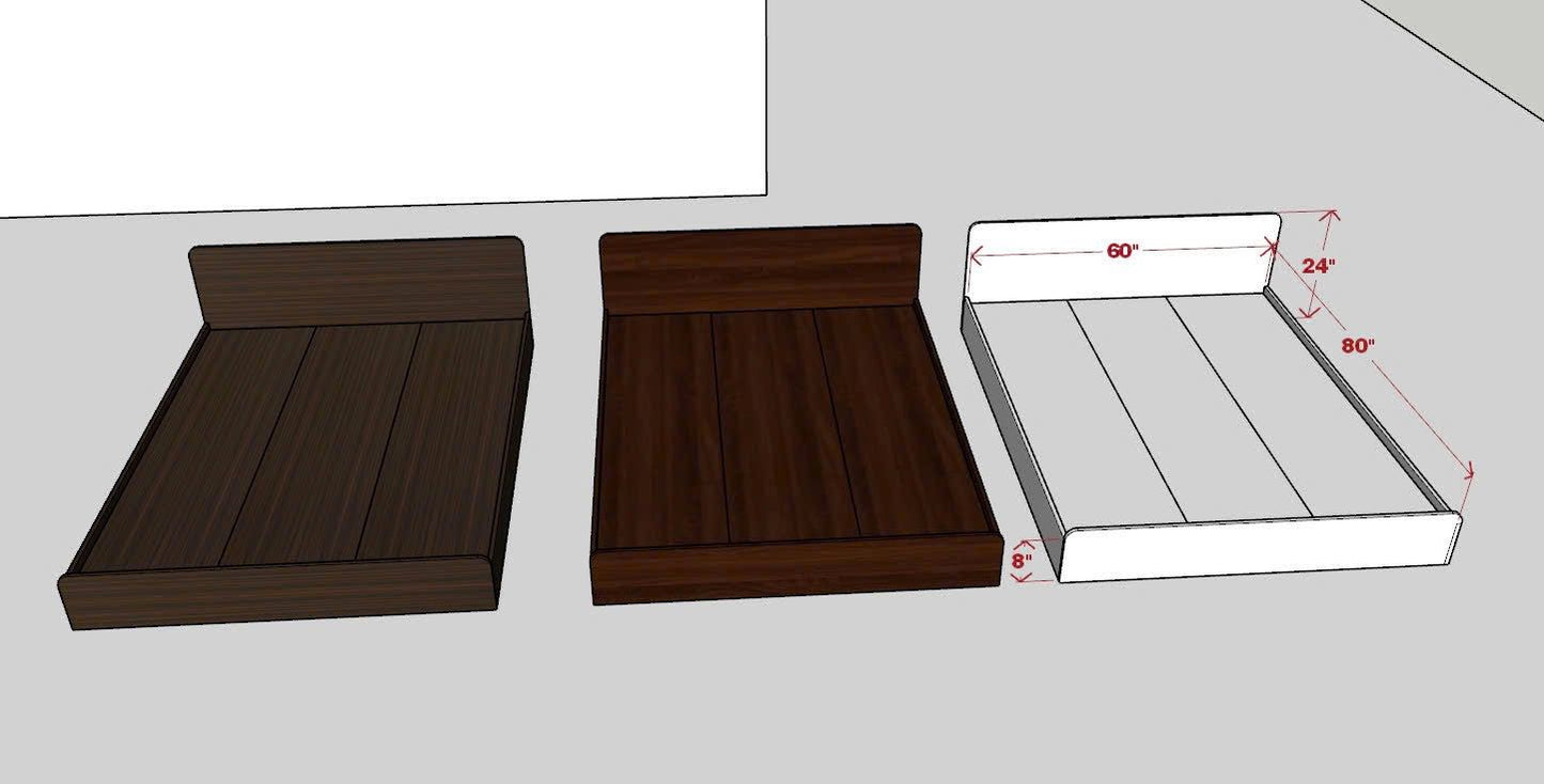 MFC Wood Bed - Queen Size