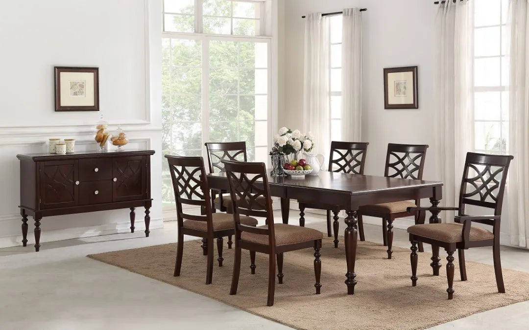 SKU D502 - Dark Pecan Finish Dining Set