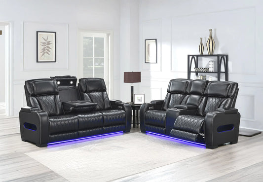 SKU L3525- Leather Motion Recliner LED Sofa/ Loveseat
