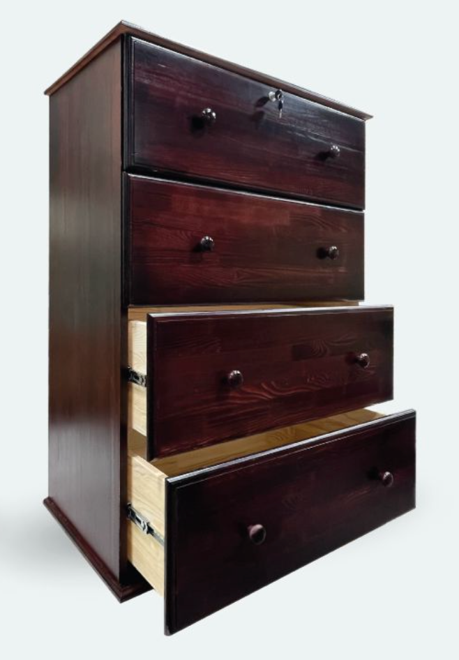 Solid Wood 4 Drawer Chest
