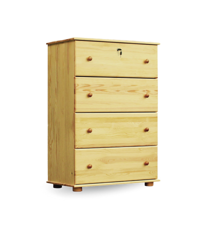 Solid Wood 4 Drawer Chest