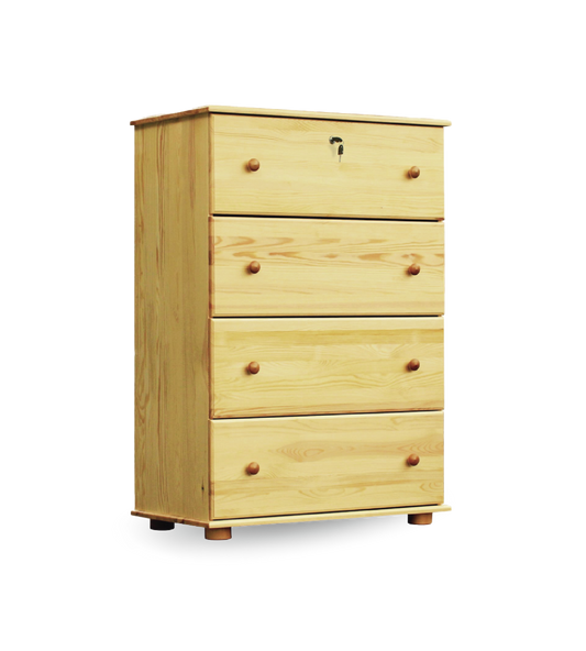 Solid Wood 4 Drawer Chest