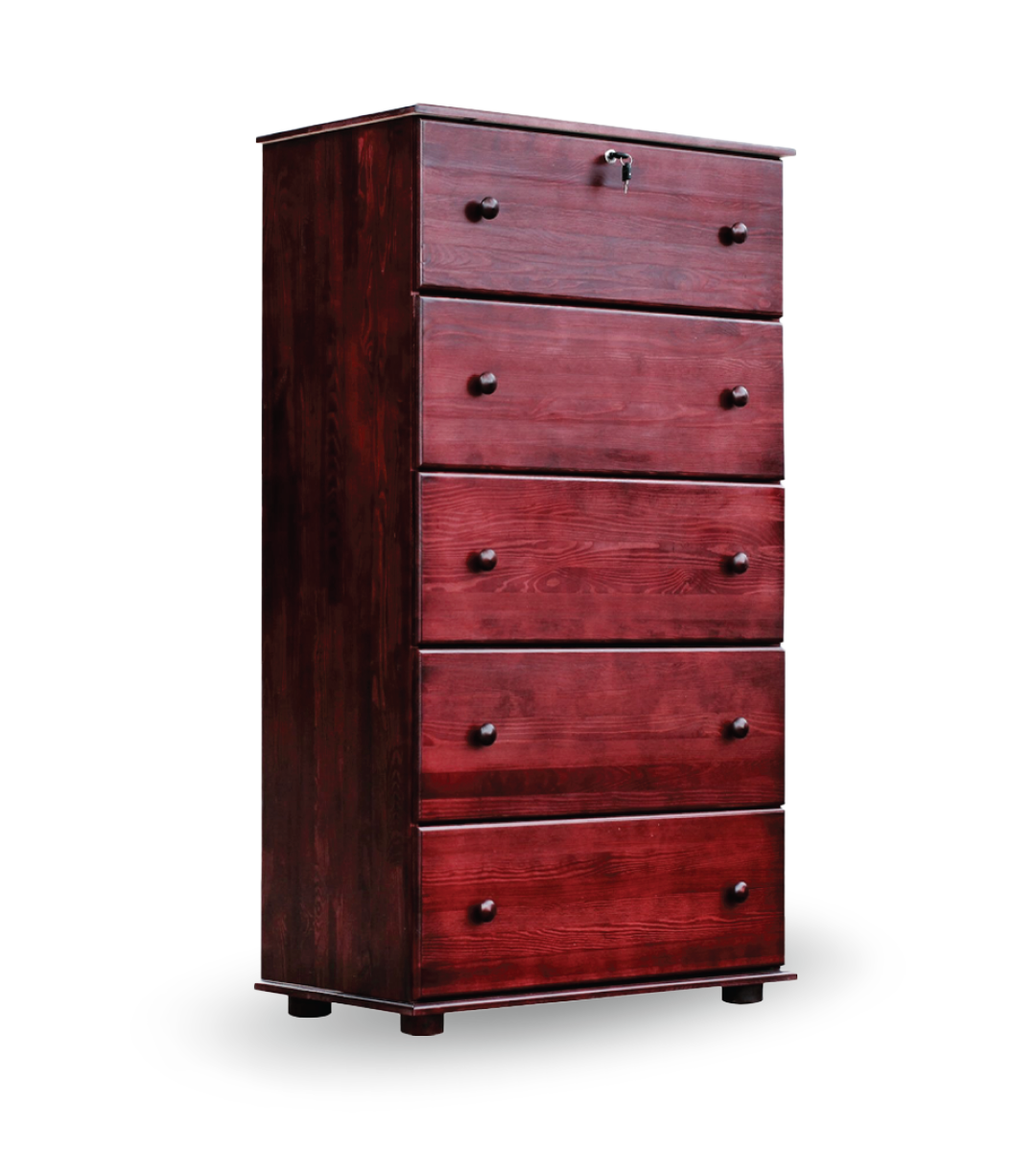 Solid Wood 5 Drawer Chest