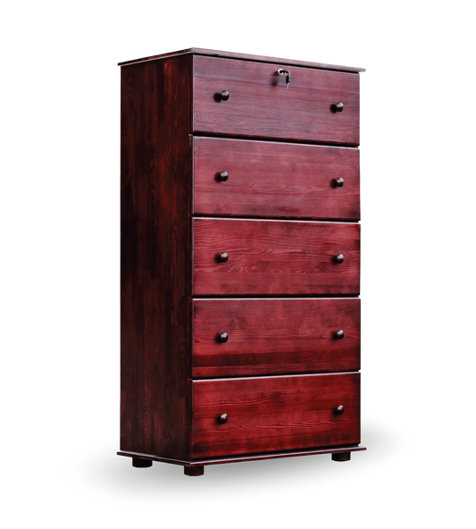 Solid Wood 5 Drawer Chest