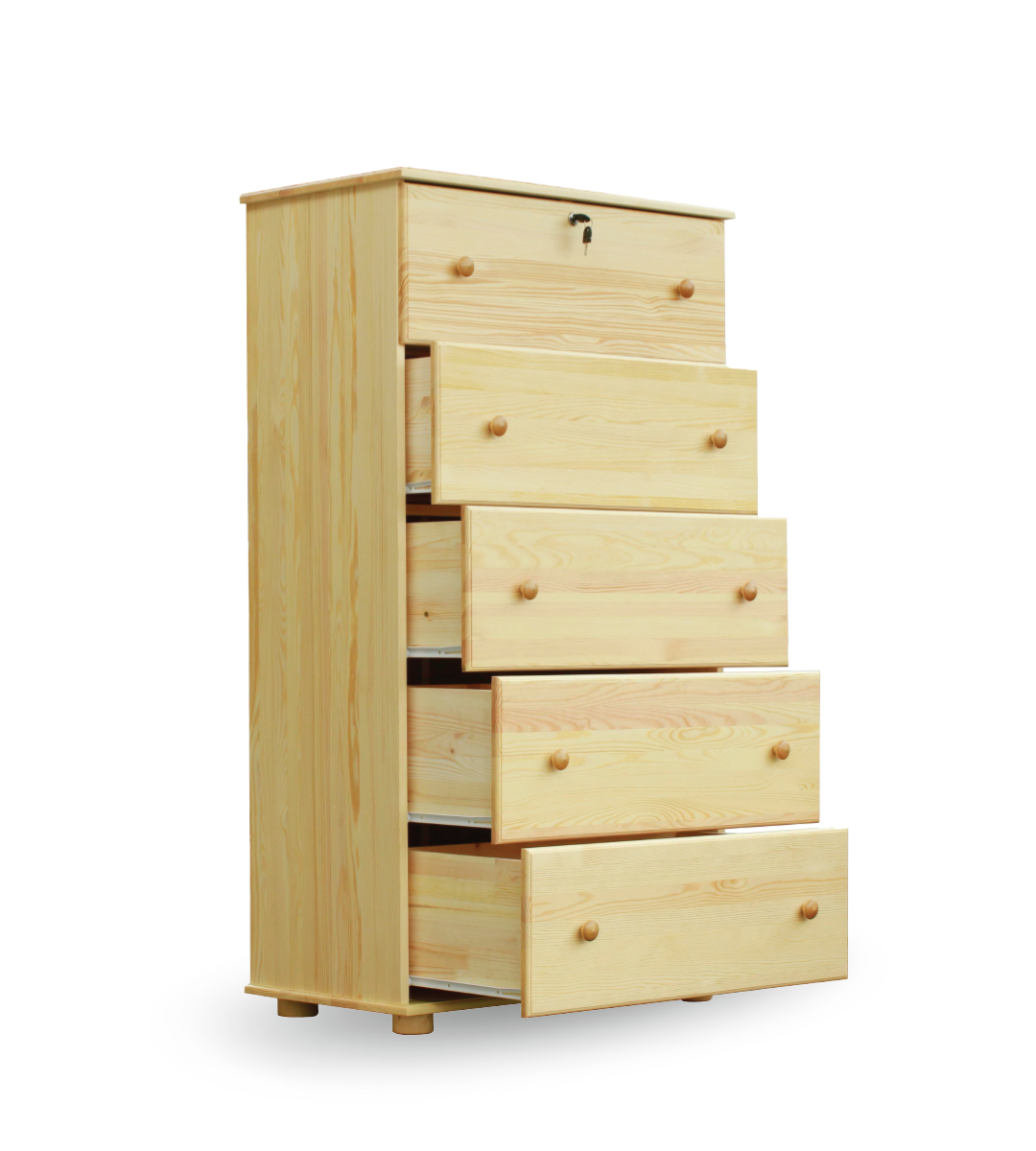 Solid Wood 5 Drawer Chest