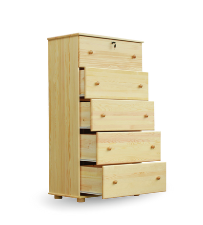 Solid Wood 5 Drawer Chest