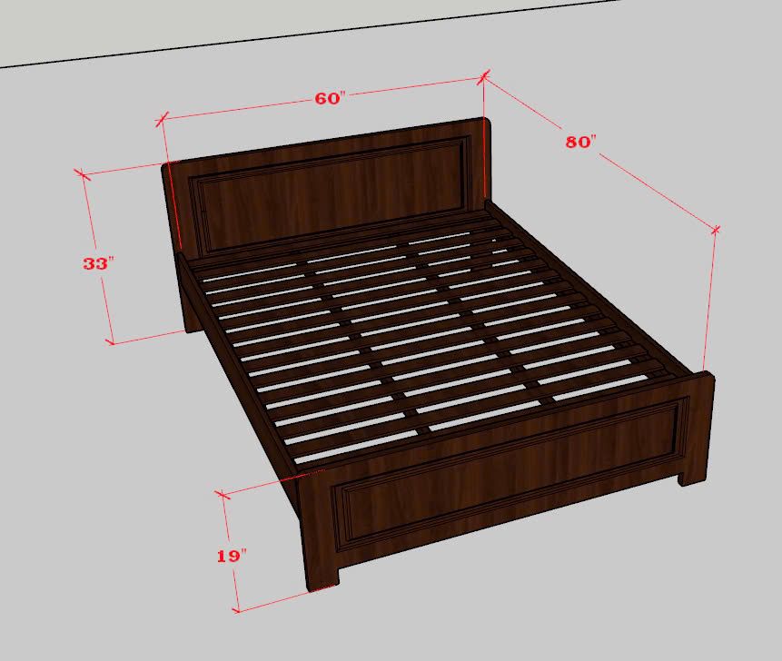 Wooden Bed - Queen Size